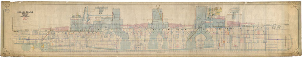 Profile plan for HMS New Zealand (1911)