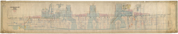 Profile plan for HMS New Zealand (1911)