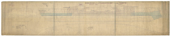 Inboard profile plan for HMS Canopus (1897)