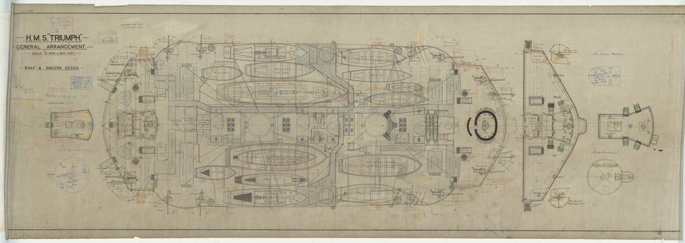 Boat & shelter decks plan for Triumph (1903)