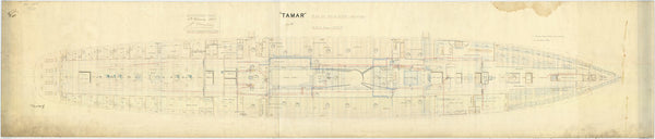 Main deck plan for HMS 'Tamar' (1863)