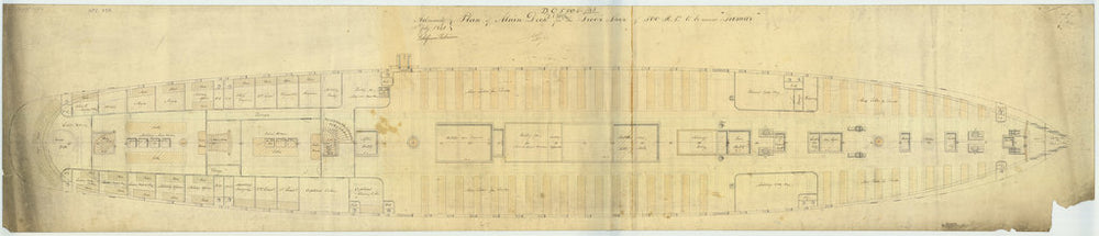 Main deck plan for HMS 'Tamar' (1863)