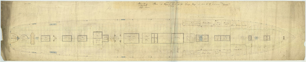 Upper deck plan for HMS 'Tamar' (1863)