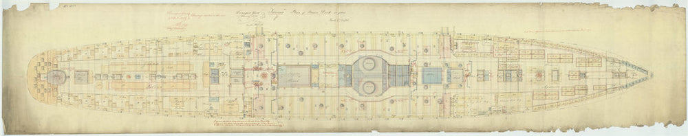 Main deck plan for HMS 'Tamar' (1863), as fitted