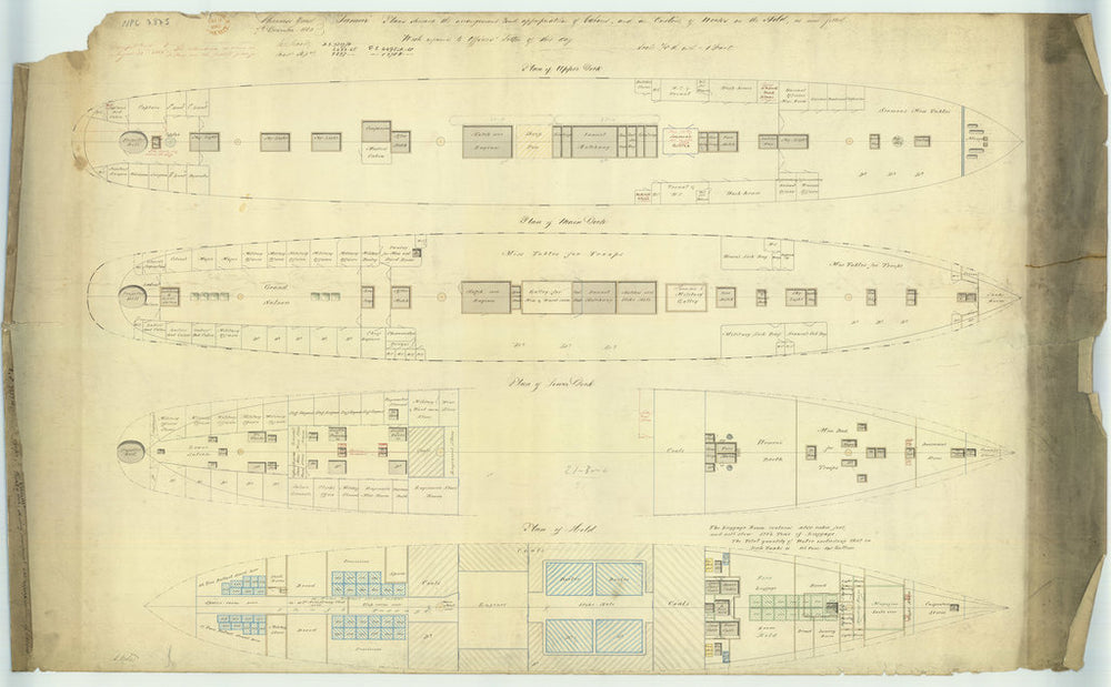 Cabin arrangements for HMS 'Tamar' (1863)