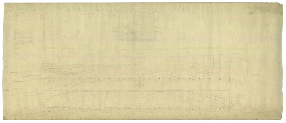 Lines plan for 'Claymore' (1955)