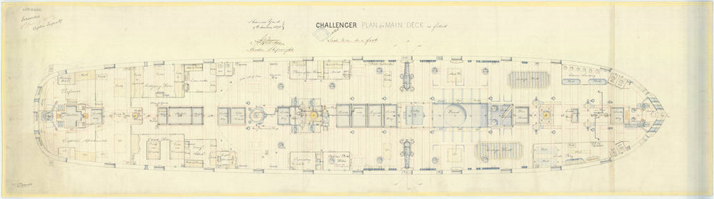 Main deck plan for 'Challenger' (1858)