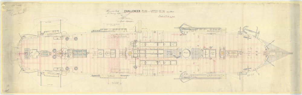 Upper deck plan for 'Challenger' (1858)