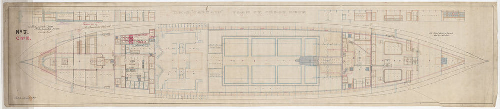 Orlop deck plan for HMS Captain (1869)