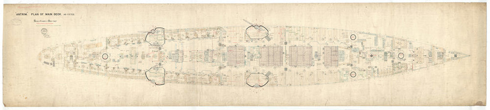 Main deck plan for HMS Antrim (1903)