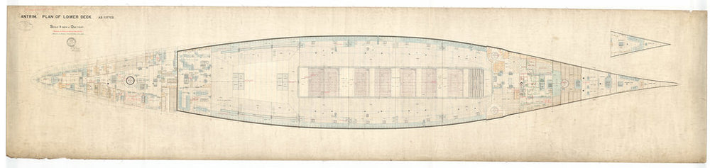 Lower deck plan for HMS Antrim (1903)