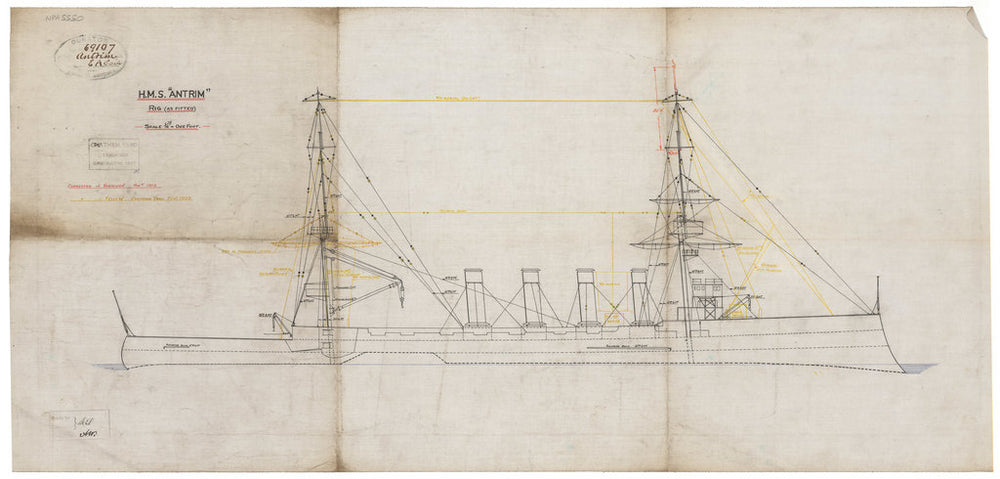 Rig profile for HMS Antrim (1903)