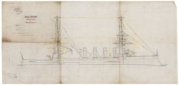 Rig profile for HMS Antrim (1903)