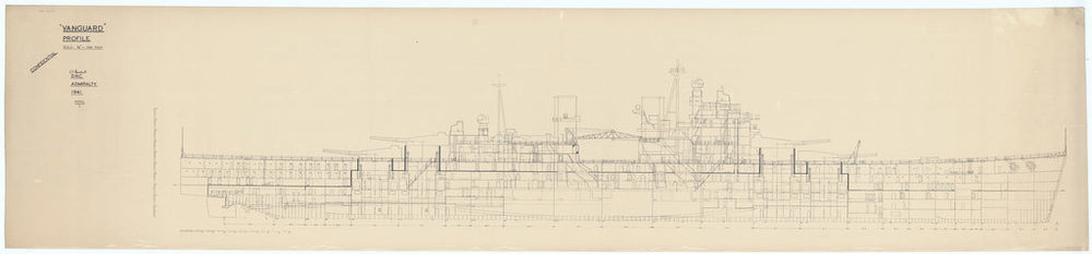 Profile as proposed in 1941 for HMS 'Vanguard' (1944)