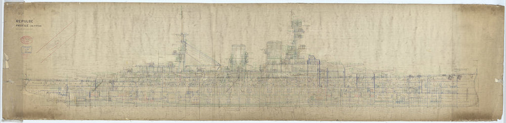 Profile plan for HMS Repulse (1916)