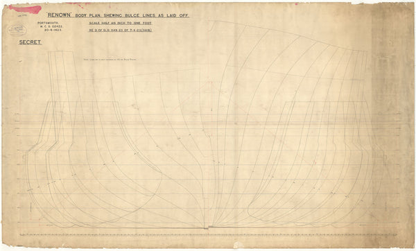 Body plan for HMS Renown (1916)