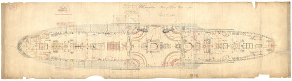 Upper deck plan for Alexandra (1875) (ex-Superb)