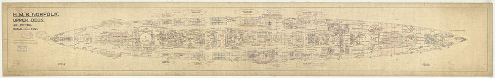 Upper deck plan for Norfolk (1928)
