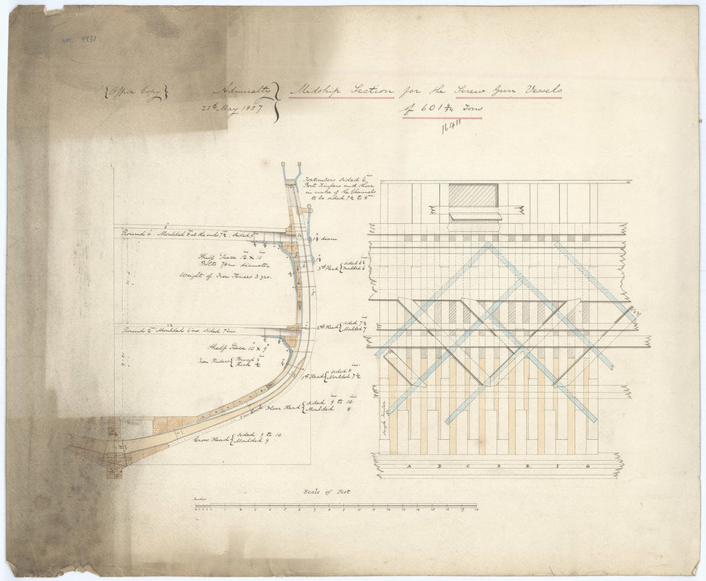 Plan for the Beyrut class design (1857), Turkish screw gun vessel