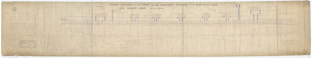 Lines plan for HMS Minotaur (1906)