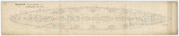 Upper deck plan for HMS Minotaur (1906)