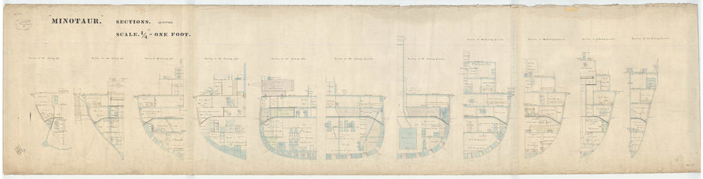 Sections plan for HMS Minotaur (1906)