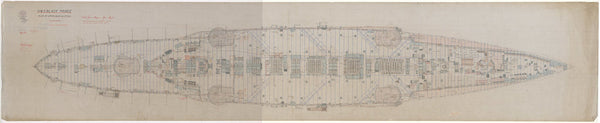 Upper deck plan of HMS Black Prince (1904)
