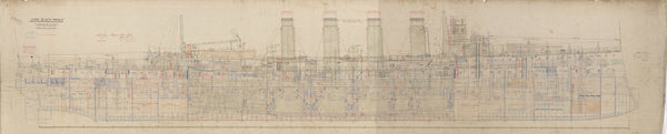 Inboard profile plans of HMS Black Prince (1904)