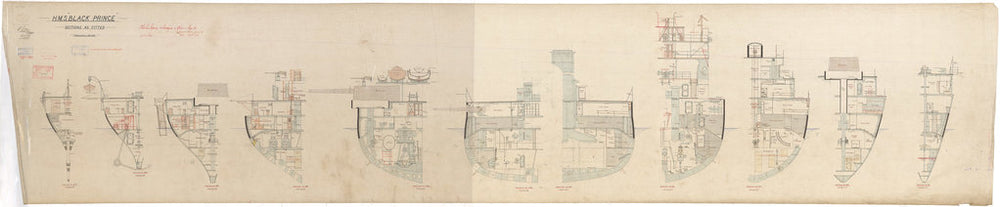 Sections plan of HMS Black Prince (1904)