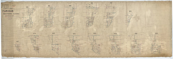 Sections plan of HMS Furious (1916)