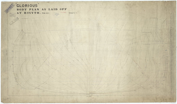 Body plan of HMS Glorious (1916)