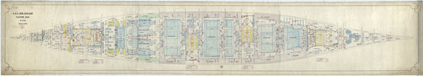 Platform deck plan of HMS New Zealand (1911), as fitted 1913