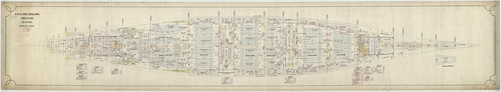 Hold plan of HMS New Zealand (1911), as fitted 1913