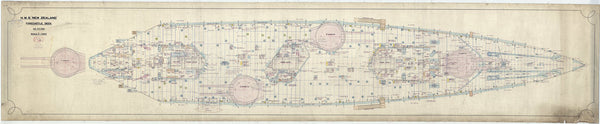 Forecastle deck plan of HMS New Zealand (1911), as fitted 1913