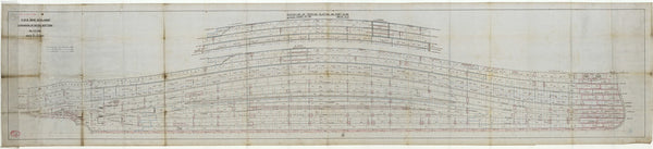 Expansion of outer bottom plating of HMS New Zealand (1911), as fitted 1913