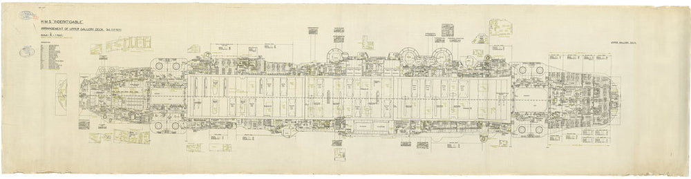 Upper gallery deck plan of HMS Indefatigable (1942)