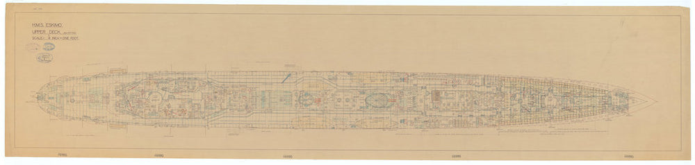Upper deck plan for Eskimo (1939)
