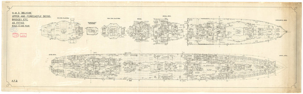 Upper deck plan for Belvoir (1941)