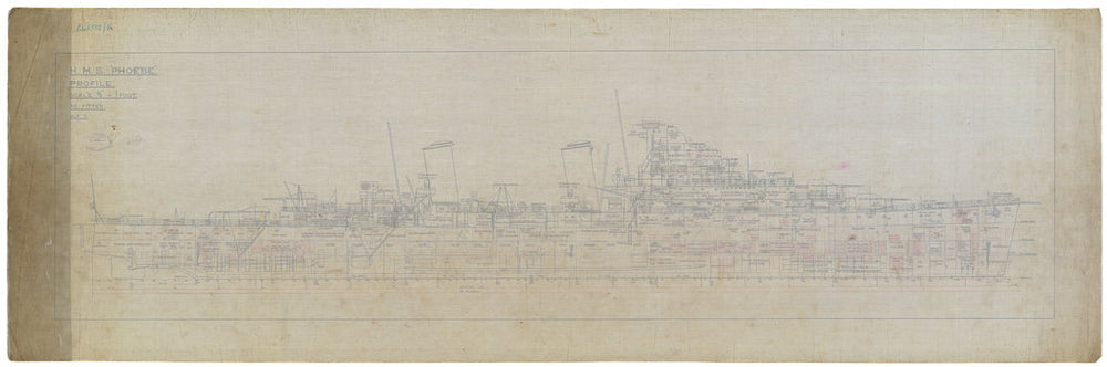 Profile plan of HMS Phoebe (1939)