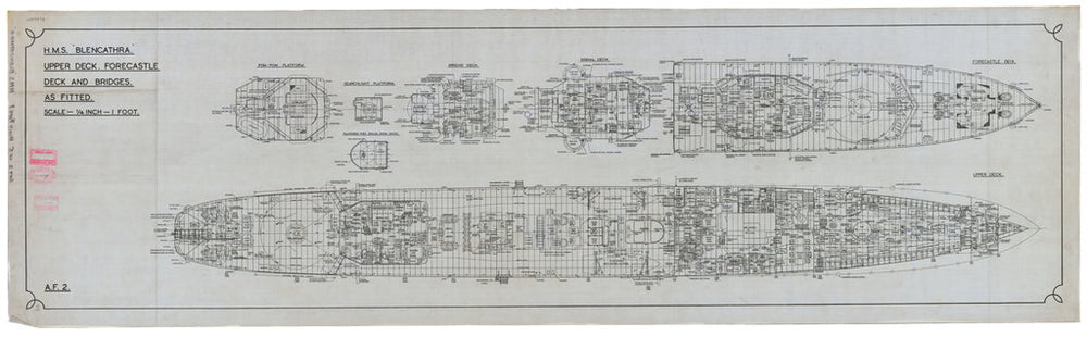 HMS Bleneathra, Bridge deck plan