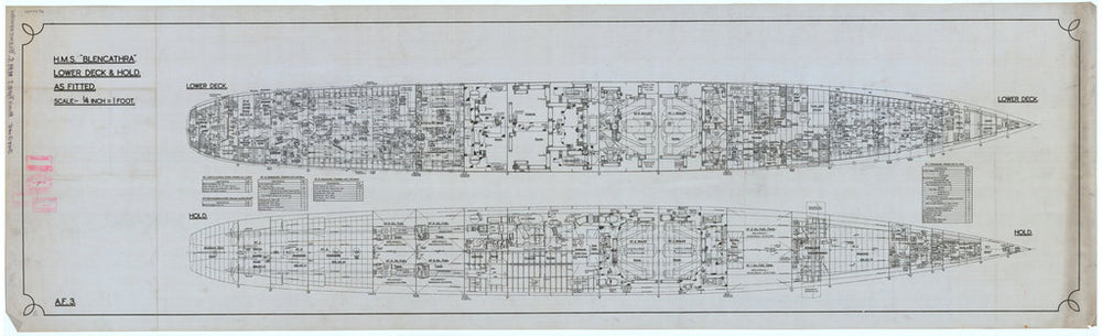 HMS Bleneathra, Lower deck plan
