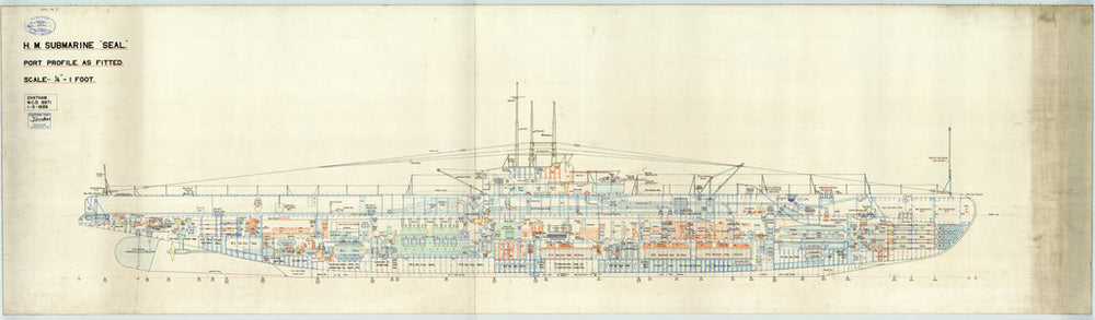 HMS Seal (1938) Portside inboard profile