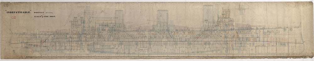 Profile plan for HMS 'Indefatigable' (1909)