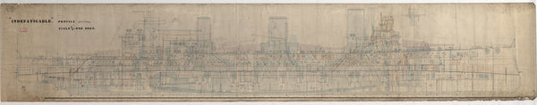 Profile plan for HMS 'Indefatigable' (1909)