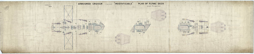 Flying deck plan for HMS 'Indefatigable' (1909)