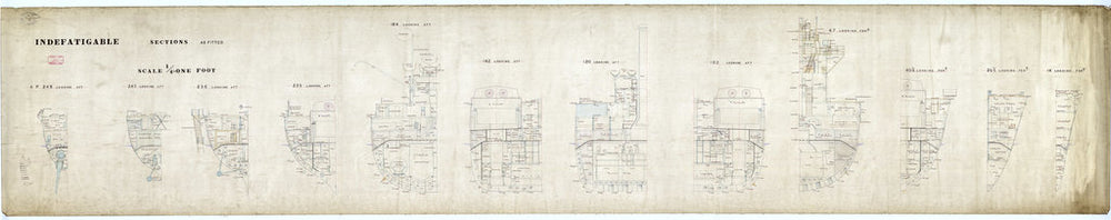 Sections aft plan for HMS 'Indefatigable' (1909)