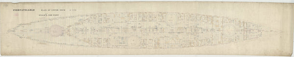 Upper deck plan for HMS 'Indefatigable' (1909)