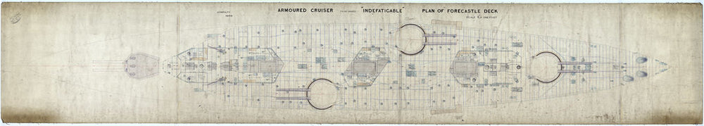 Forecastle deck plan for HMS 'Indefatigable' (1909)