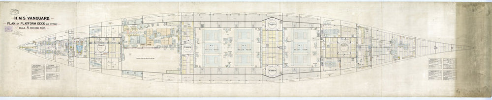 Platform deck plan for HMS 'Vanguard' (1909)
