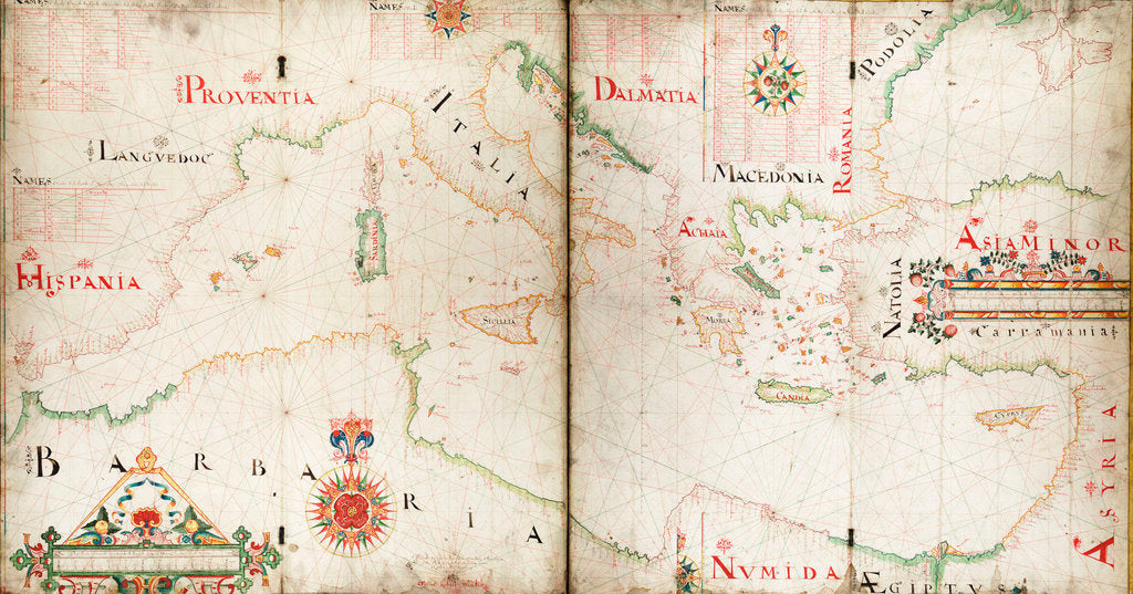 Detail of Chart of Mediterranean, Black and Caspian seas by John Burston